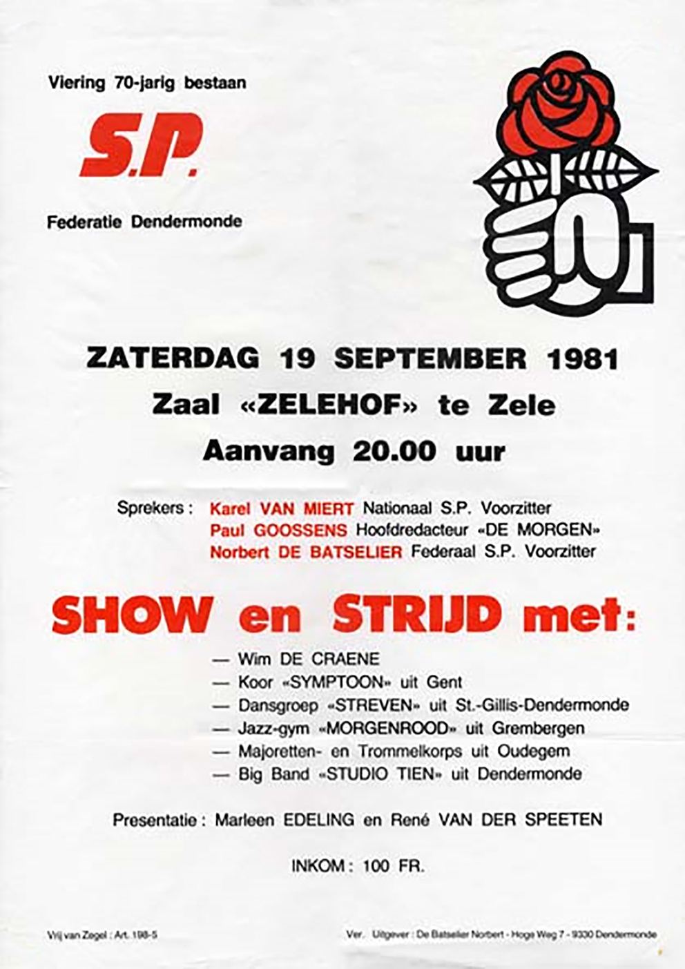 1981 Viering 70-jarig SP-Dendermonde