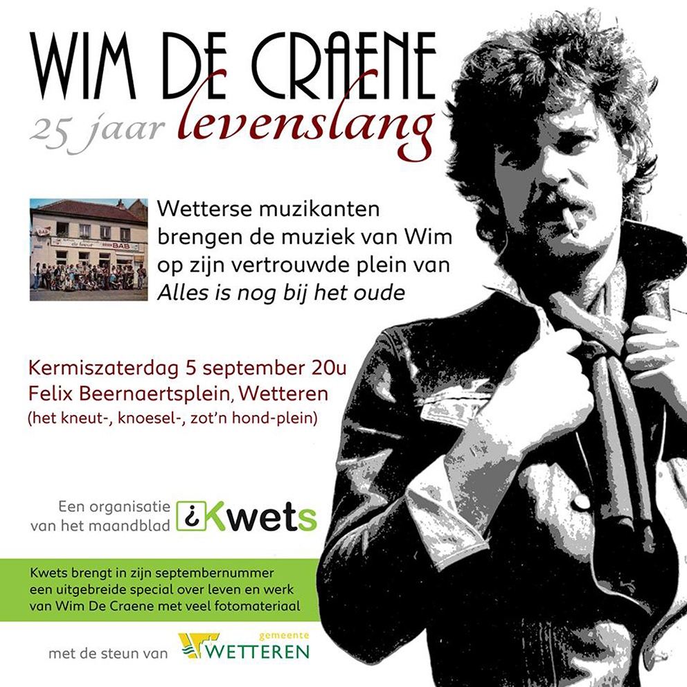 2015 Affiche Herdenkingsconcert Wim De Craene 25 jaar Levenslang